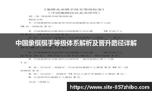 中国象棋棋手等级体系解析及晋升路径详解